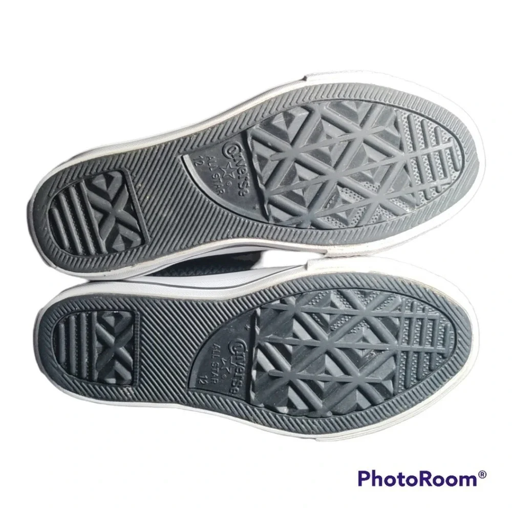 Converse All-Star Chuck Taylor black rubber sides hi-tops child size 12